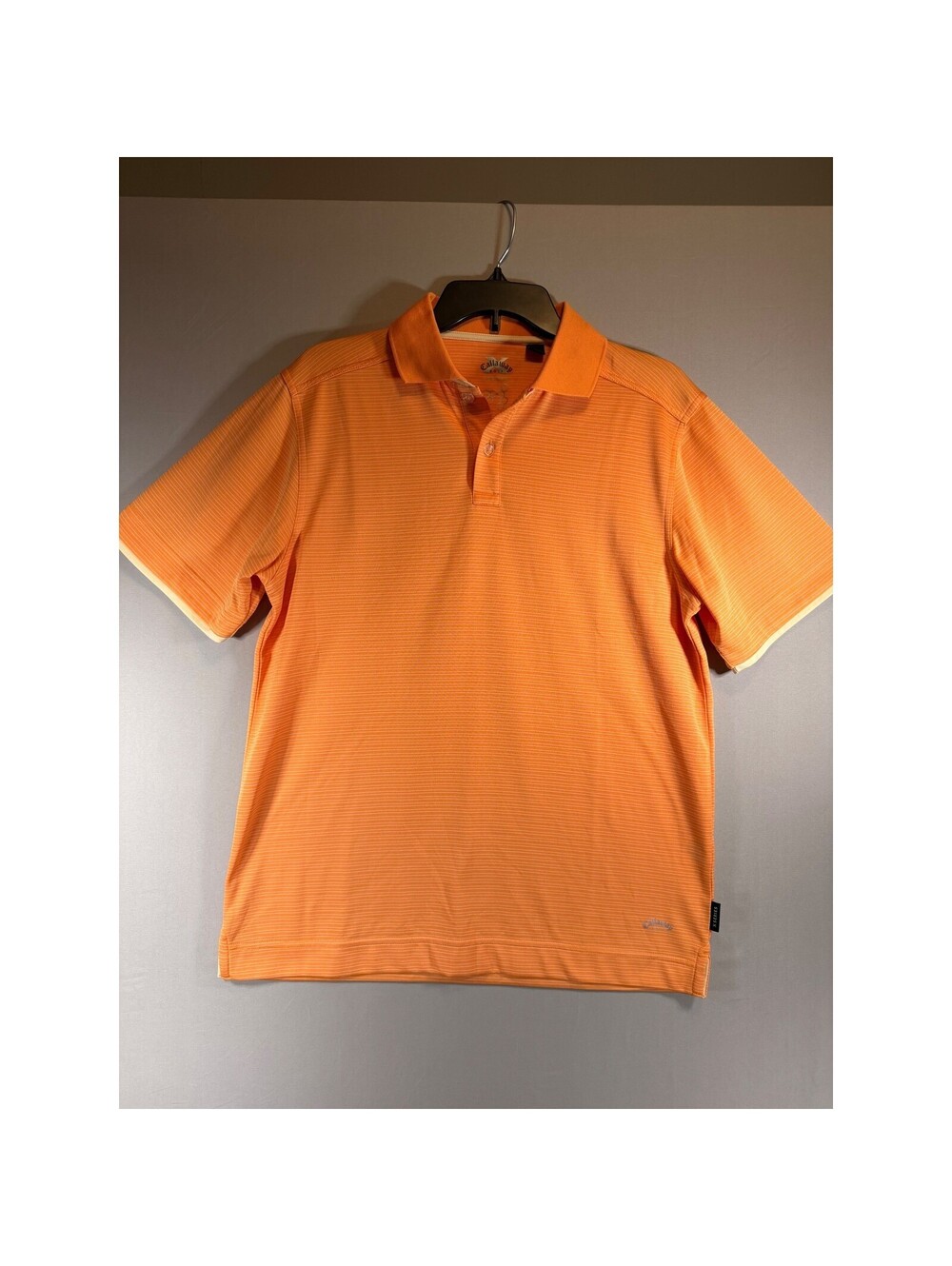 Callaway Golf X Series Mens Small Orange Striped Performance Polo Shirt S